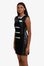 Louis Vuitton Black/Silver Leather Sleeveless Biker Dress Size 36