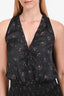 Ulla Johnson Black/Pink Floral Satin Sleeveless Maxi Dress Size 4