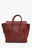 Celine Red Leather Mini Luggage Tote