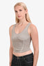 Dion Lee Taupe Knit Corset Sleeveless Tank Top Size 4
