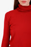 Jil Sander Red Cashmere Turtleneck Sweater Size 36