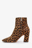 Jimmy Choo Leopard Print Calf Hair Heeled Ankle Boots Size 38.5