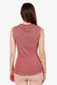 Dolce & Gabbana Pink Sparkle Knit Ruffle Sleeveless Top Size 40