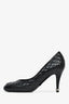 Pre-loved Chanel™ Black Quilted Leather Round Toe Heels Size 38C
