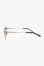 Gucci Gold Metal Tortoise Square Frame Sunglasses