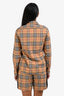 Burberry Tan Cotton Novacheck Button-Up Long Sleeve Top Size 4