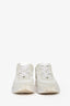 Pre-loved Chanel™ White/Cream Suede Nylon Interlocking CC Sneakers Size 37.5