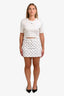 Givenchy White/Black Denim Monogram Logo Mini Skirt Size 38