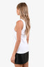 JW Anderson White Ribbed Knit Logo Embroidered Sleeveless Top Size S
