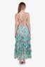 ASTR Green/Purple Ruffled 'Monaco' Maxi Dress Size L