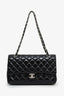 Pre-loved Chanel™ 2012-13 Black Quilted Patent Leather Medium Double Flap