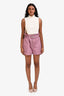 Isabel Marant Etoile Dusty Purple Cotton Linen High Rise Shorts Size 36