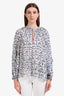 Isabel Marant Etoile White Multicolour Eyden Long Sleeve Top Size 40