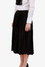 Celine Black Silk Triomphe Pleated Skirt Size 38