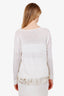 Fabiana Filippi White/Gold Linen Sheer Sweater Size XS