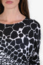 Gucci Black/White Printed 3/4 Sleeve Top Size M