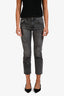 Christopher Kane Grey Faded Floral Print Low Rise Crop Jeans Size 25