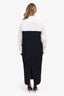 Erika Cavallini White/Navy Shirt Dress Estimated Size Large