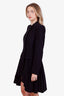 Alexander McQueen Black Single-Breasted Pleated Midi Coat Size 44