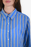 Doen Blue/White Striped Button Down Top Size M
