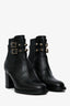 Valentino Black Leather Rockstuds Ankle Boots Size 36