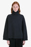 Toteme Grey Wool Double-Sided Yak Knit Turtleneck Quarter Zip Sweater Size XXS