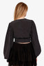 Equipment Femme Navy Polka Dot Silk Cropped Blouse Size XS