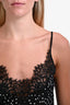 Pinko Black/White Sheer Polka Dot Lace Tank Top Size 40