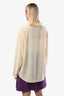 Gucci Cream Silk Long Sleeve Neck Tie Top Size 48