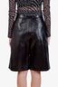 Lafayette 148 Black Lamb Leather Wide Leg Shorts Size US 2