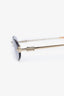 Miu Miu Gold Tone/Blue Oval Sunglasses