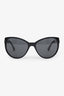 Pre-Loved Chanel™ Black Frame 5215-Q Interlocking CC Leather/Chainlink Sunglasses