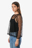 Samsoe Samsoe Black Sheer Polka Dots 'Madie' Top Size XS