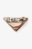 Prada Silver Tone/Pink Triangle Logo Hair Clip