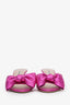 Miu Miu Fuchsia Leather Bow Mules Size 36