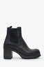 Prada Black Leather Lug Sole Chelsea Boots Size 37
