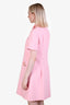 Gucci Pink Knit Collared Button Down Horsebit Logo Shift Dress Size 42