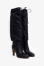 Gucci Black Leather Knee High Boots Size 37.5