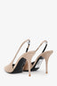 Saint Laurent Taupe Satin Slingback Heels Size 37