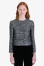 Gucci Black/Silver Metallic Tweed Jacket Size 40