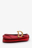 Christian Dior 2018 Red Grained Calfskin Medium Saddle Bag