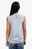 3.1 Phillip Lim Light Blue Silk Embellished Collar Tank Top Size 0