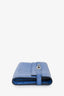 Hermès 2018 Blue Ostrich Leather Kelly Long Wallet