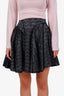 Alaïa Paris Black/White Cotton Eyelet Mini Skirt Size 38