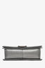 Pre-loved Chanel™ 2013 14 Silver Metallic Perforated Leather Old Medium Boy Bag