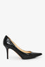 Jimmy Choo Black Croc Embossed Leather Heels Size 38