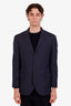 Brunello Cucinelli Navy/Grey Pinstripe Wool Single Breasted Blazer Size 50 Mens