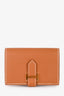 Hermès Gold Madame Leather Mini Bearn Wallet
