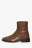 Lemaire Brown Piped Leather Zip Boots Size 37