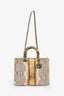 Christian Dior 2015 Brown/Gold Python 'Lady Dior' Top Handle Bag